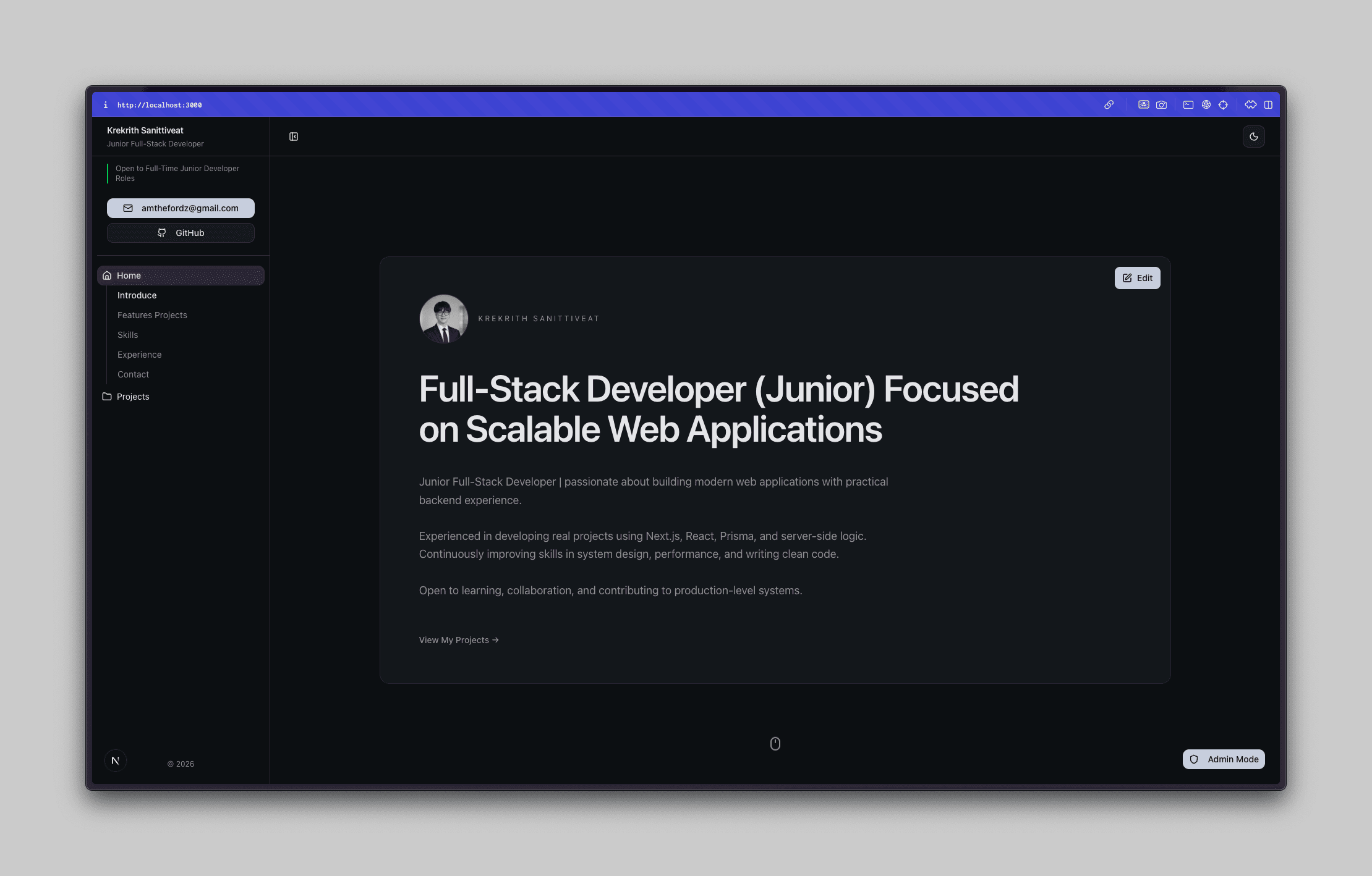Fullstack - Portfolio Website